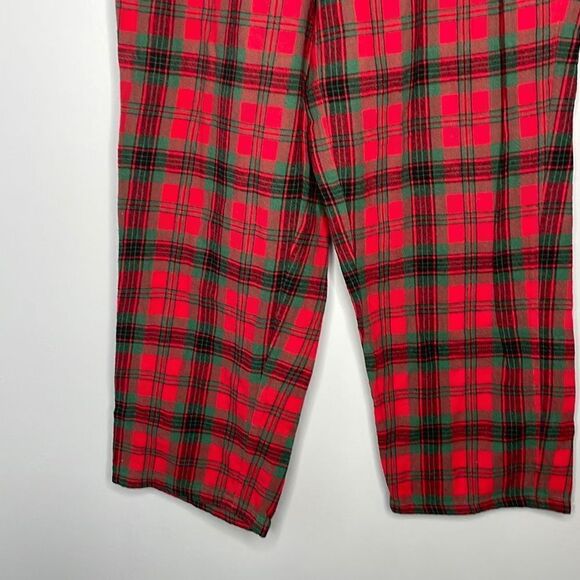 Laura Scott Flannel Pajamas Small Red Plaid Button Down Top Elastic Waist Pants - Picture 6 of 7